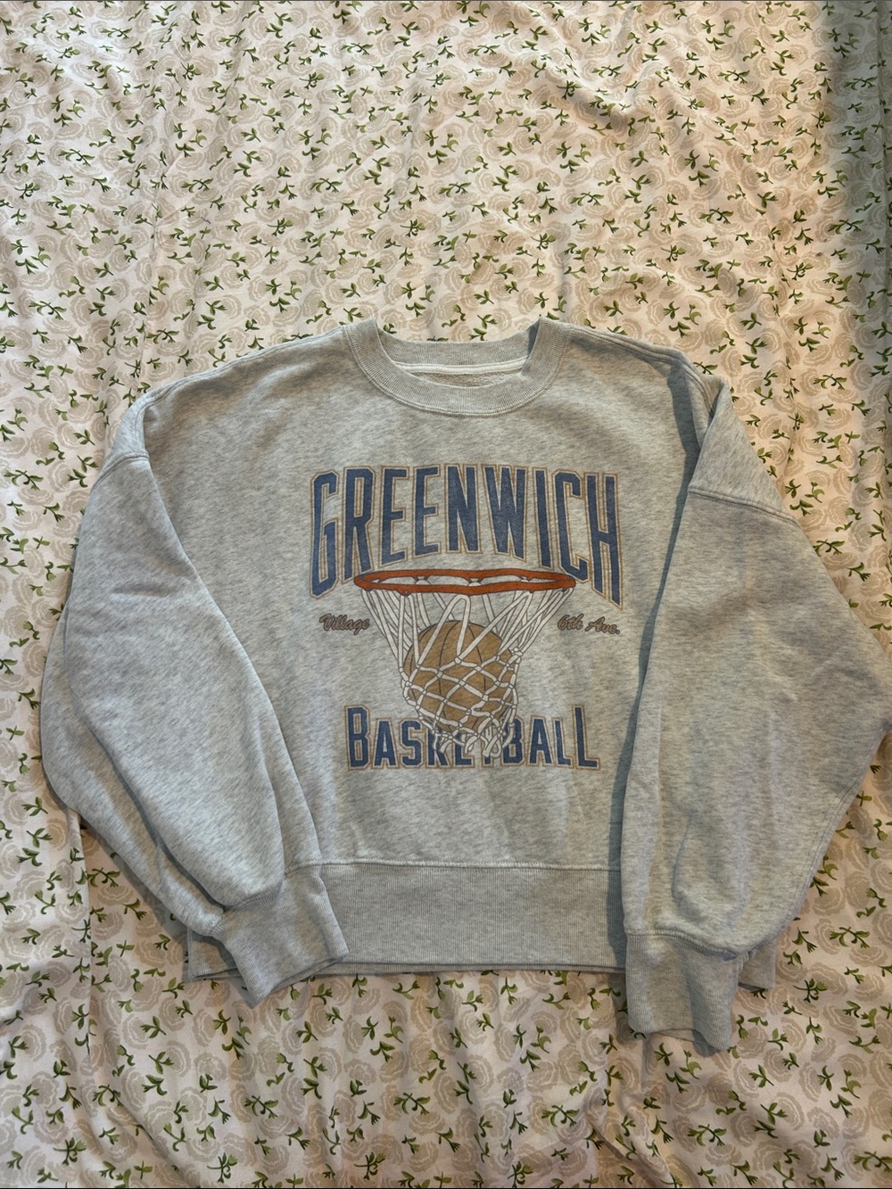 Greenwich Basketball Graphic Crewneck Sweatshirt - Gray